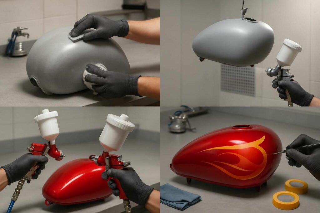 Découvrez notre guide complet pour apprendre à peindre un réservoir de moto étape par étape, avec des conseils pratiques pour un résultat professionnel et durable.