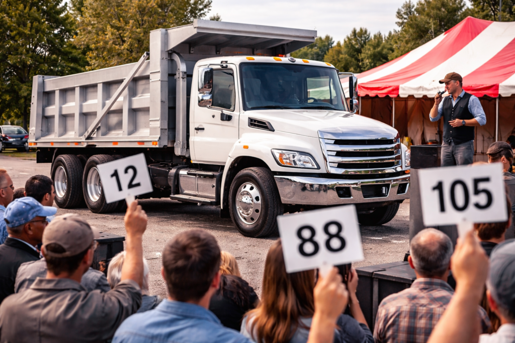 vente aux enchères de camion benne